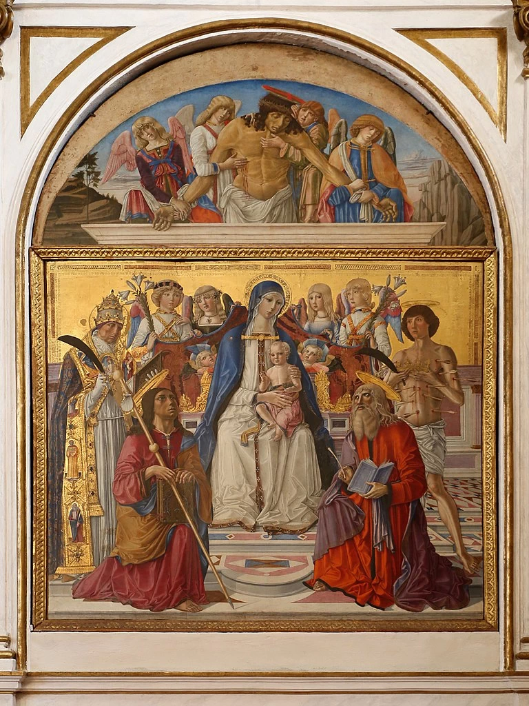 Madonna col Bambino tra i santi Gregorio, Giacomo, Girolamo e Sebastiano con Pietà - Basilica di San Domenico (Siena)
